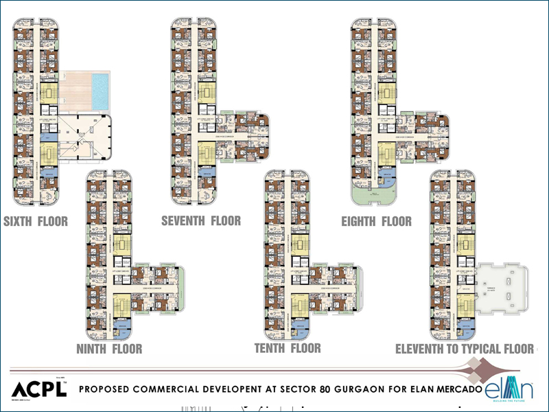 Elan Mercado Sector 80 Gurgaon- Sixth Floor Plan